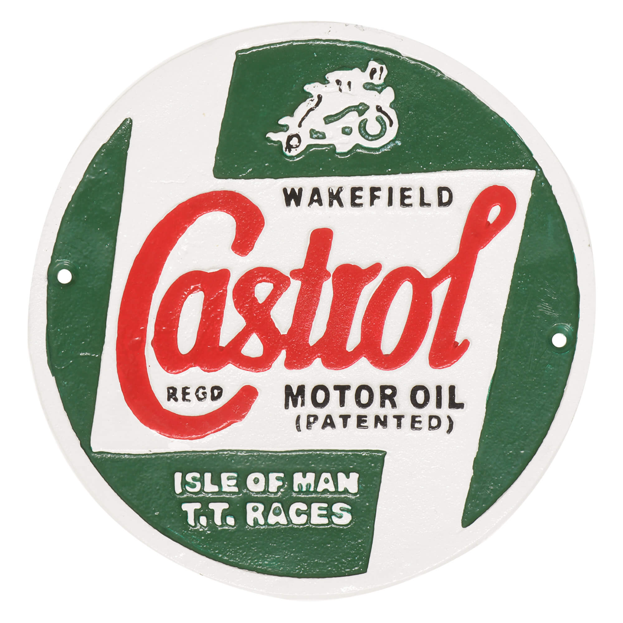 Castrol Wakefield Isle Of Man TT Races Cast Iron Wall Sign