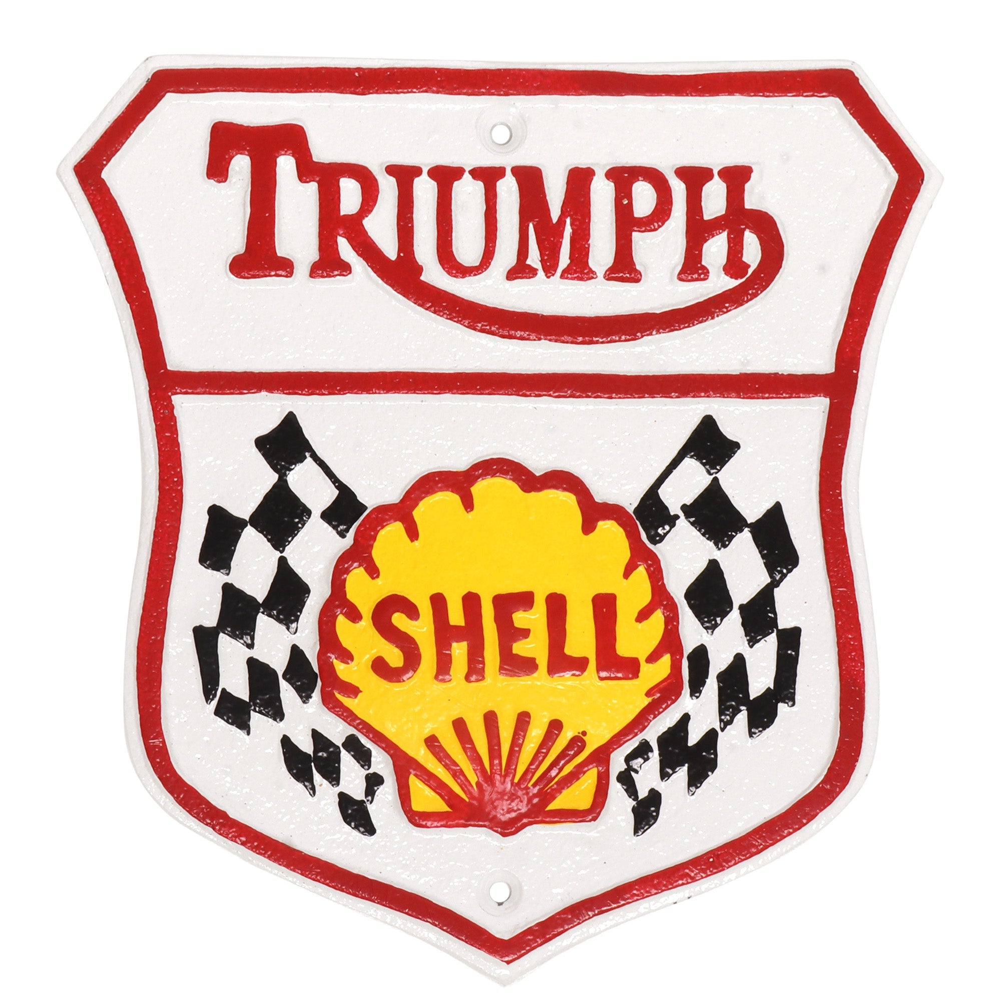 Triumph Shell Cast Iron Wall Sign