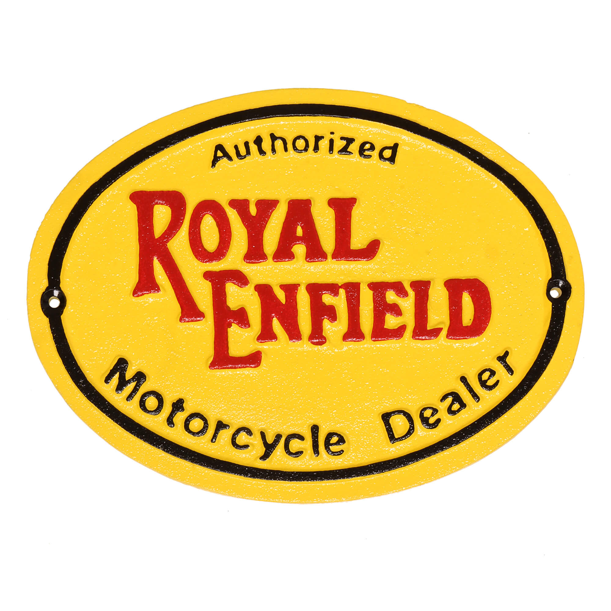Royal Enfield Yellow Cast Iron Wall Sign