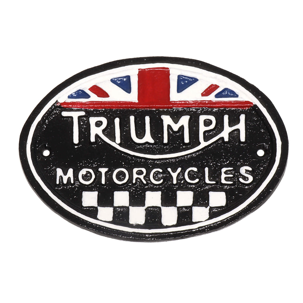Triumph Motorcycles Oval Cast Iron Wall Sign