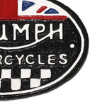 Triumph Motorcycles Oval Cast Iron Wall Sign