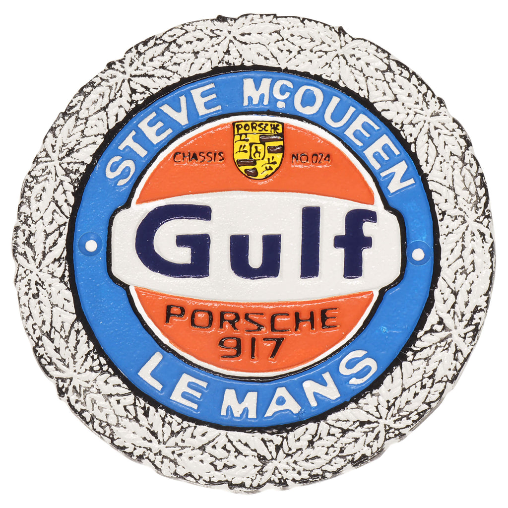 Gulf Steve McQueen Porsche Cast Iron Wall Sign