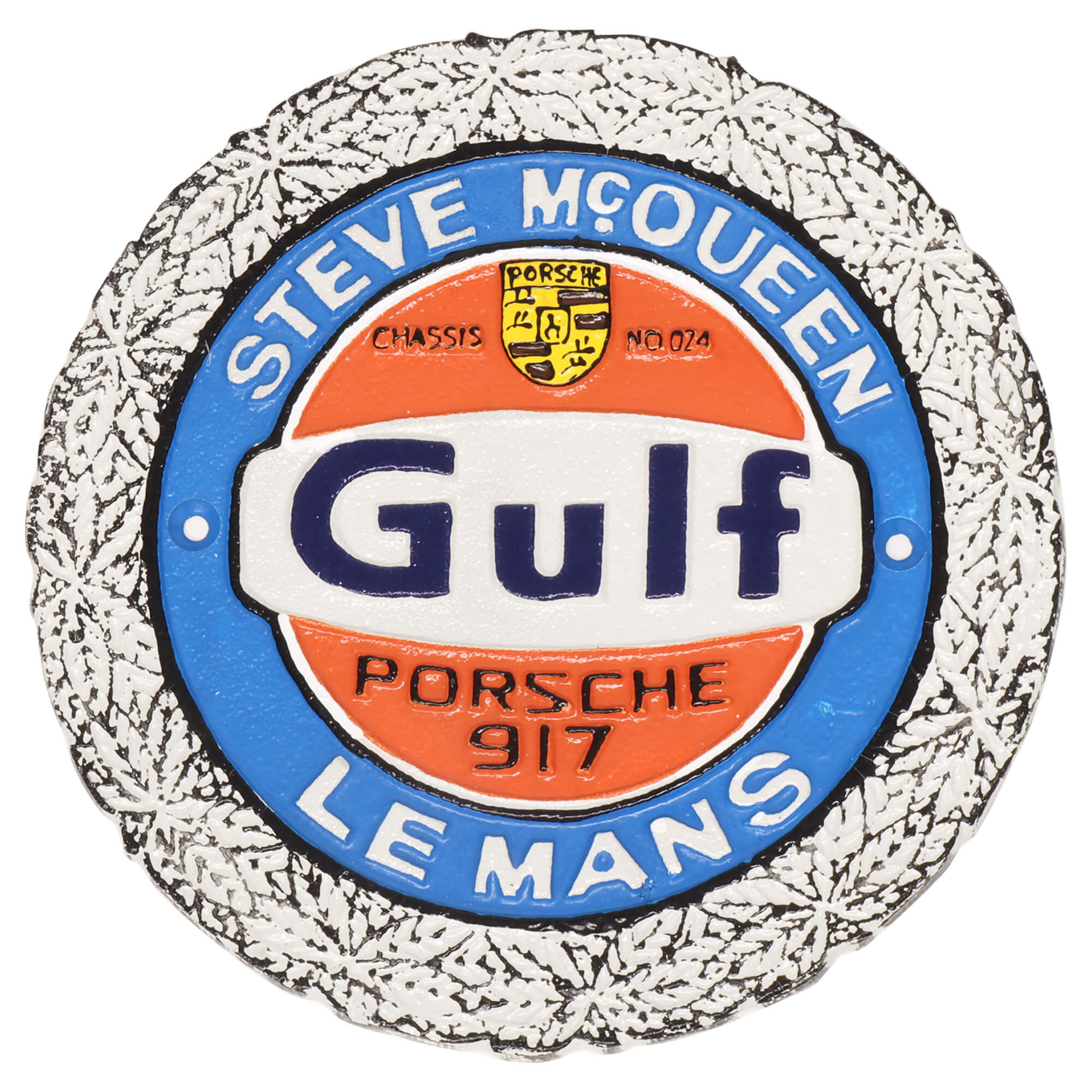 Gulf Steve McQueen Porsche Cast Iron Wall Sign