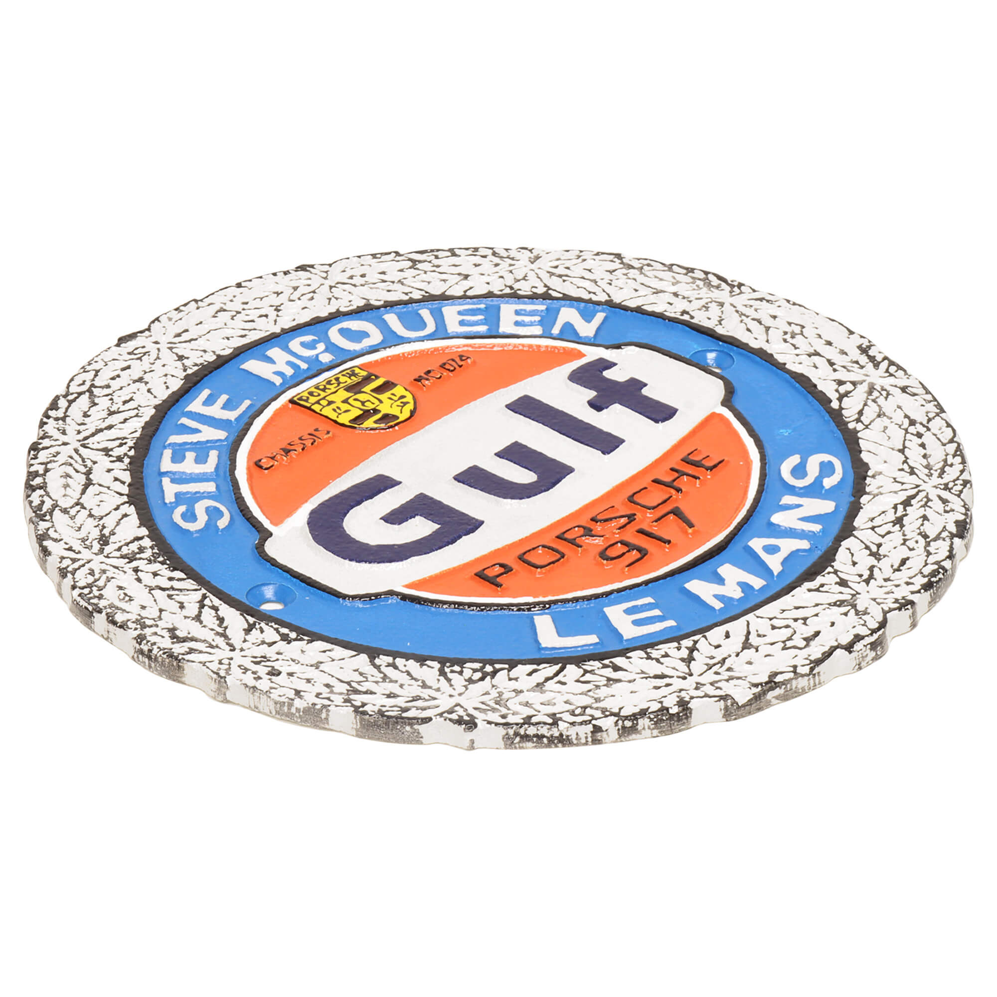 Gulf Steve McQueen Porsche Cast Iron Wall Sign