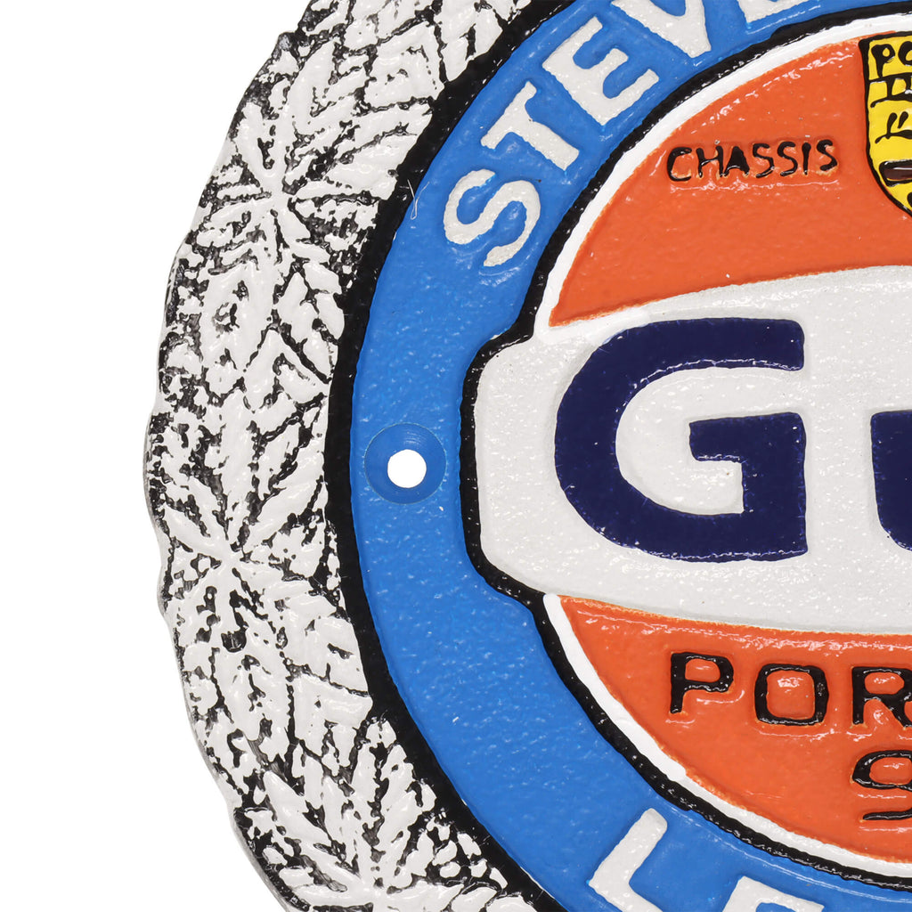 Gulf Steve McQueen Porsche Cast Iron Wall Sign