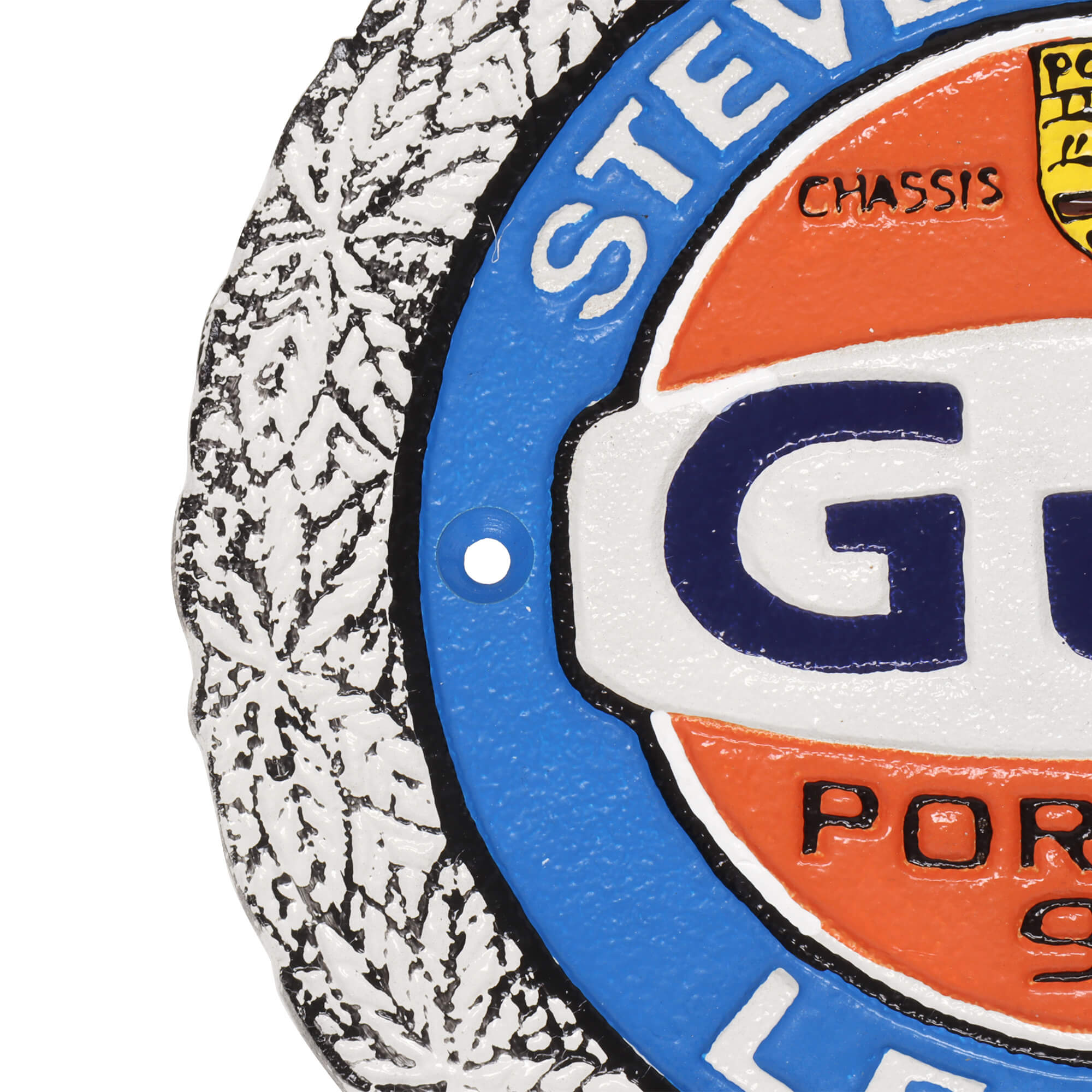 Gulf Steve McQueen Porsche Cast Iron Wall Sign