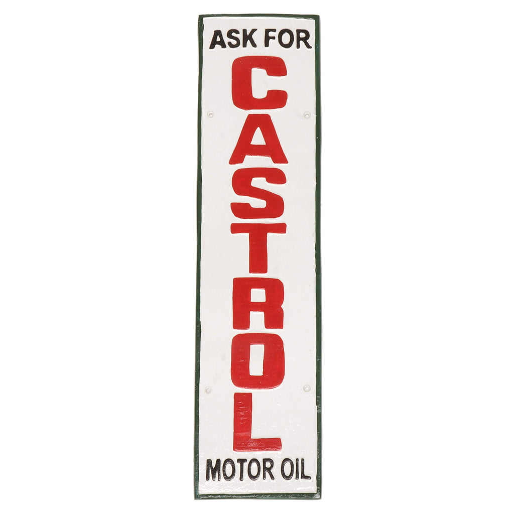 Castrol Ask For Large Cast Metal Wall Sign