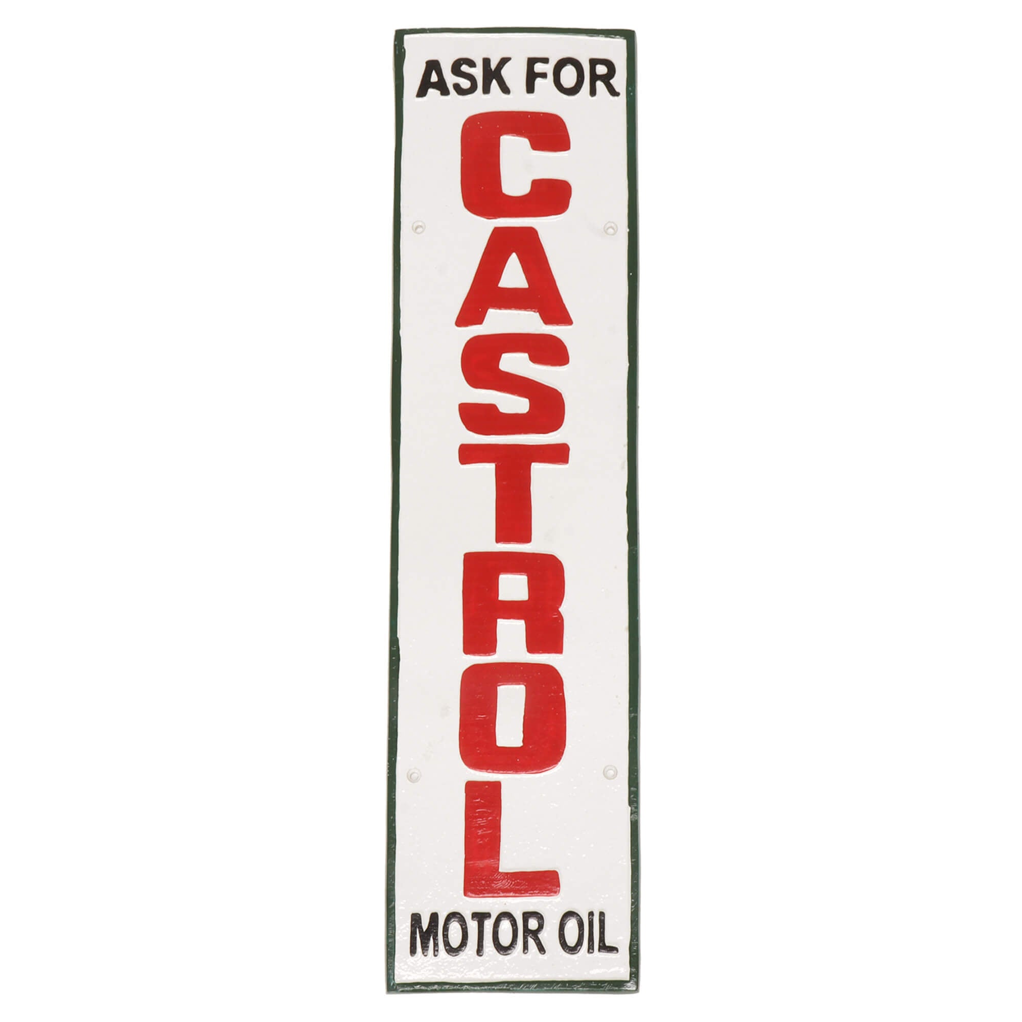 Castrol Ask For Large Cast Metal Wall Sign