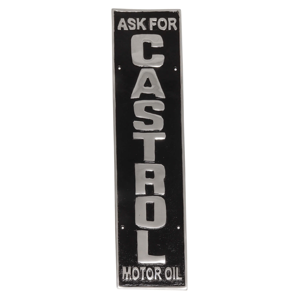 Castrol Ask For Black Aluminium Wall Sign