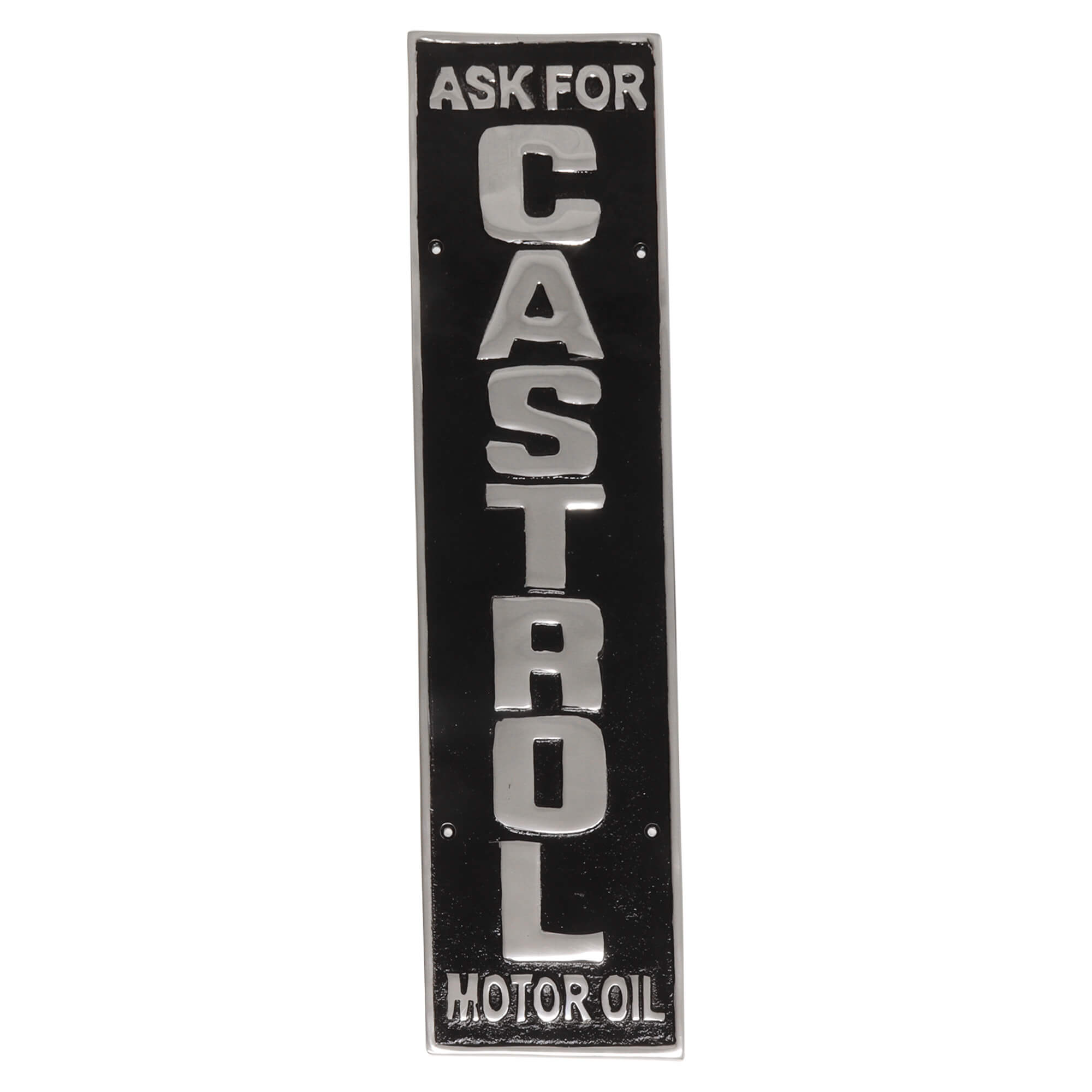 Castrol Ask For Black Aluminium Wall Sign