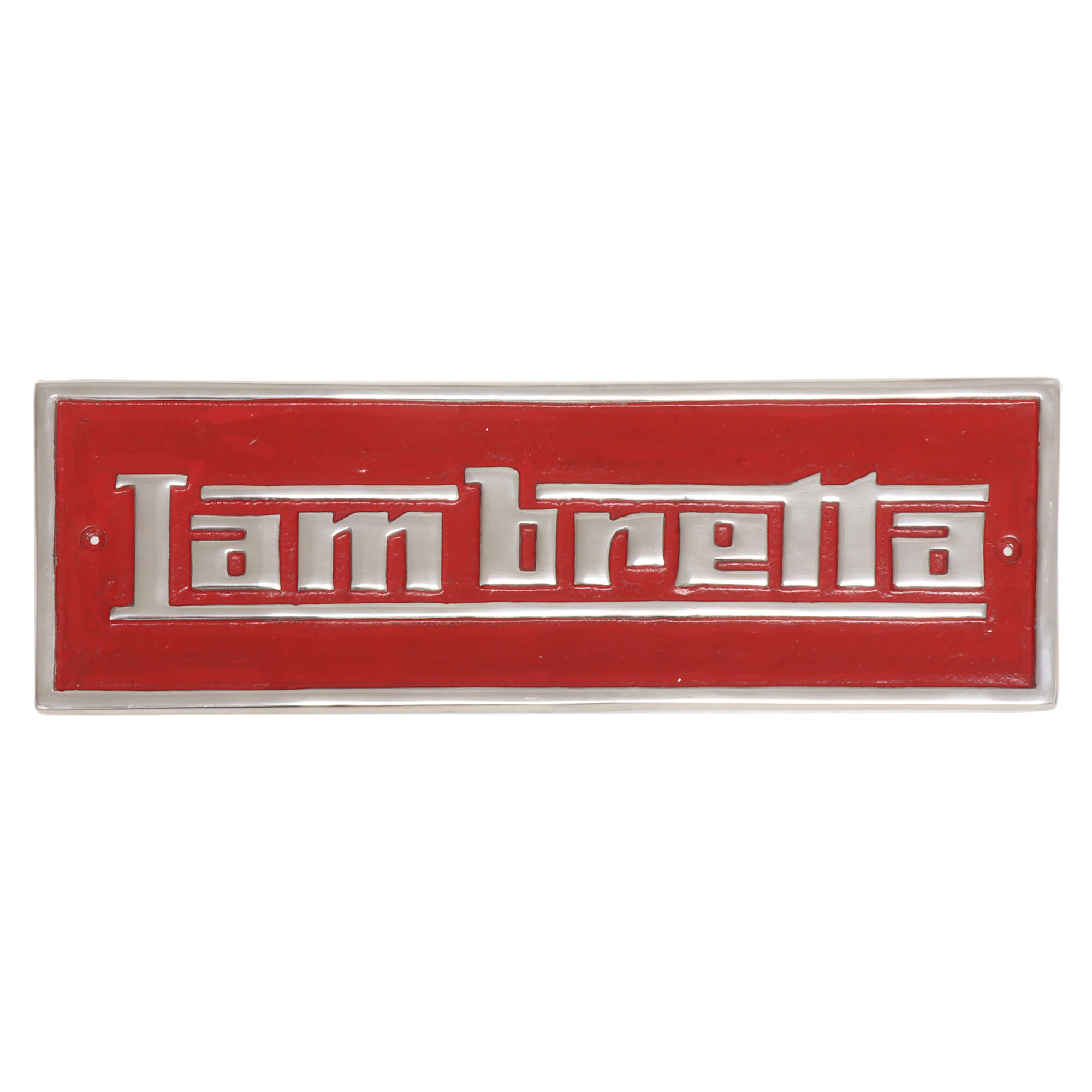 Lambretta Red Rectangle Aluminium Wall Sign
