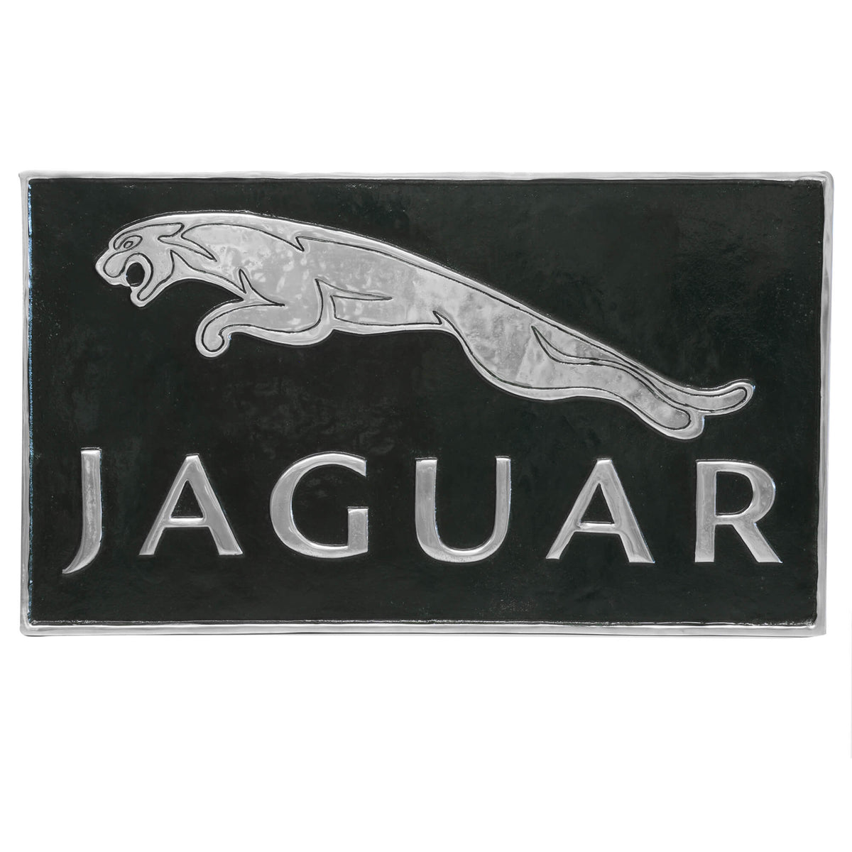 Jaguar Sign Large Green Aluminium Wall Plaque