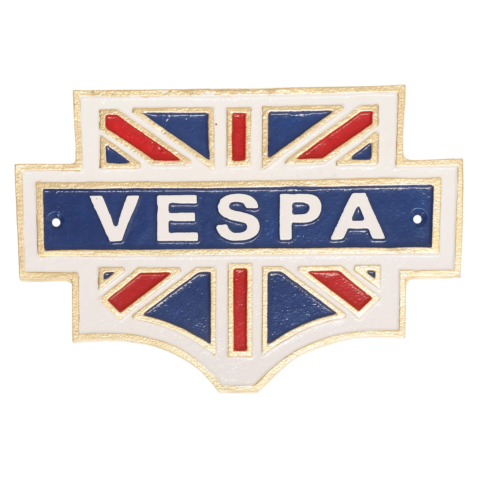 Vespa Union Jack Cast Iron Sign