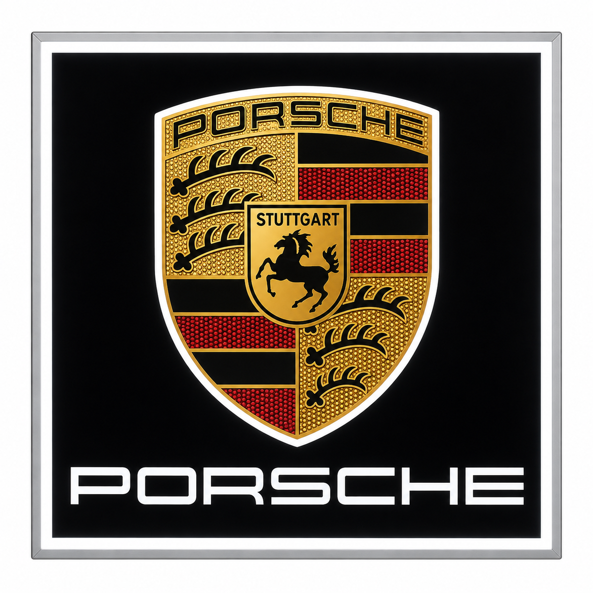 Porsche Square LED Lightbox Sign