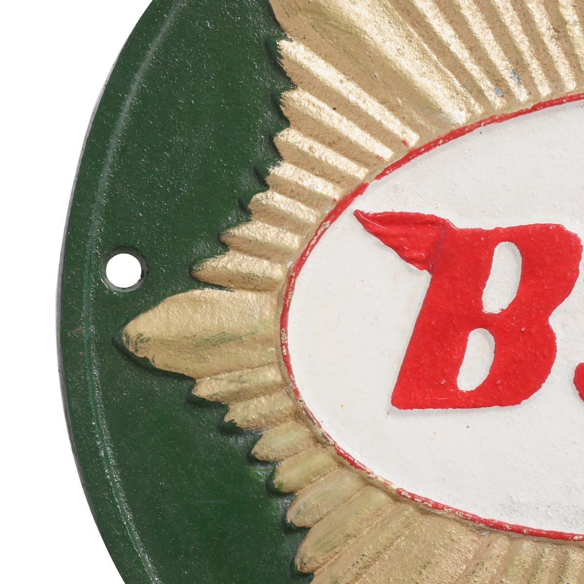 BSA Green Motorcycle Cast Iron Wall Sign