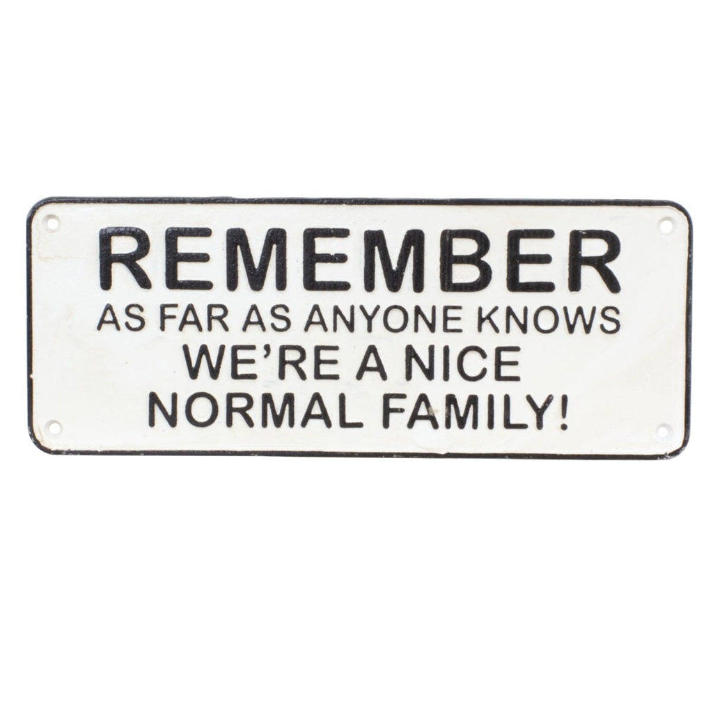 Normal Family Cast Iron Wall Sign
